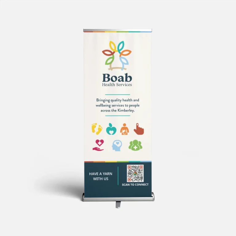 Work: Boab Health stand banner