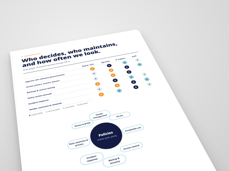 Technology Governance: Decisions, Owners & Reviews